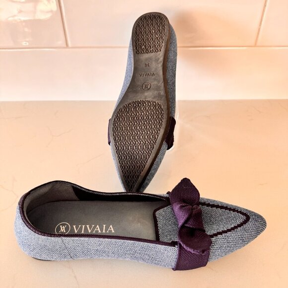 NWOT Vivaia Michelle Pointed-Toe Bow Loafers - Picture 8 of 8
